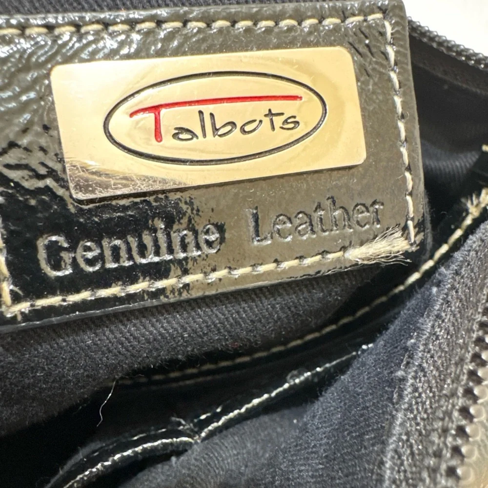 TALBOTS Genuine Leather Black Hobo Shoulder Bag Excellent Condition Medium Size